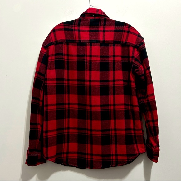 🔹American Eagle Women’s Buffalo Check Plaid Flannel Red Long Sleeve Button Shirt - Picture 7 of 9